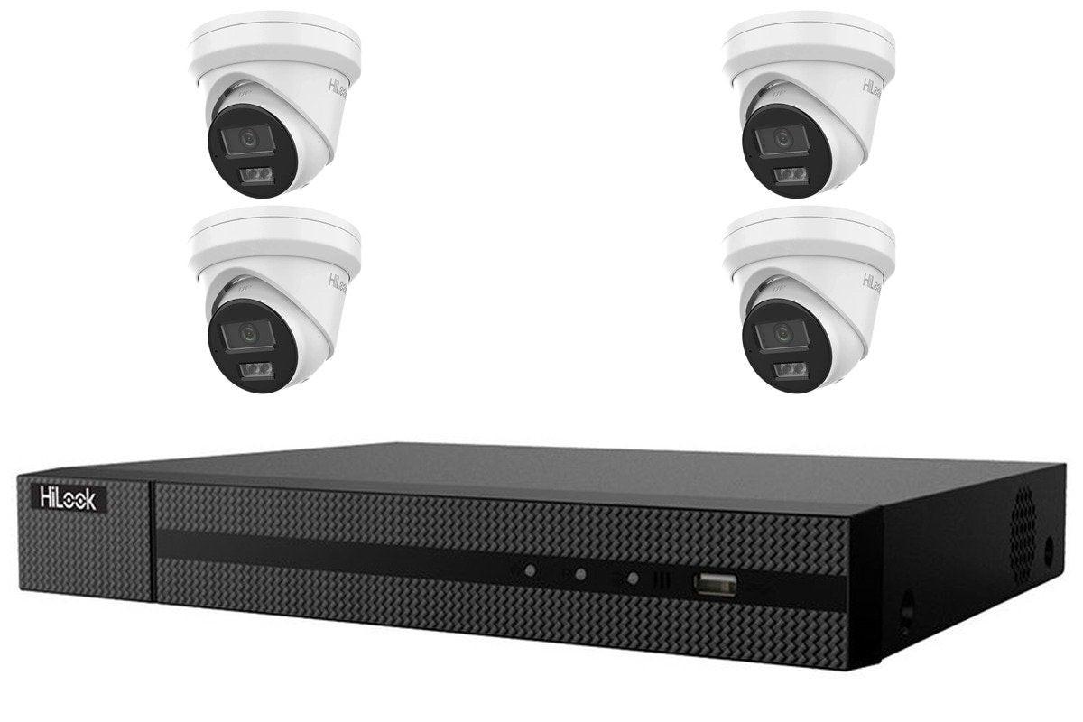 HiLook 8MP 4-Camera Turret Kit | 2TB HDD Pre-Installed