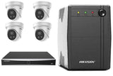 Hikvision 6MP AcuSense 4-Camera Turret Kit | BYO HDD + UPS600