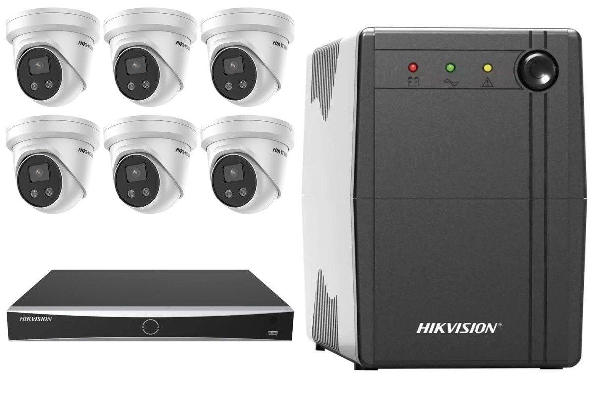 Hikvision 6MP AcuSense 6-Camera Turret Kit | BYO HDD + UPS1000