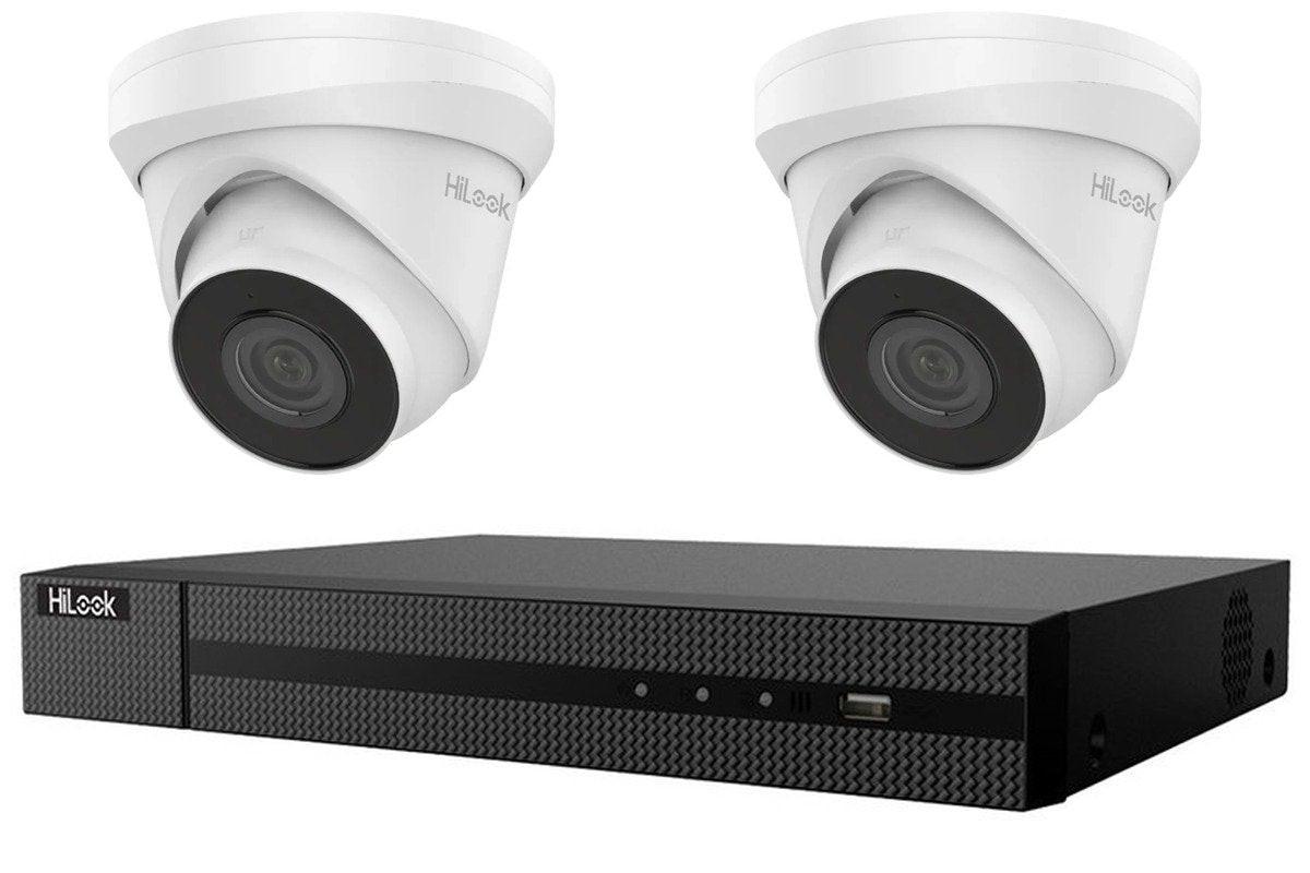 HiLook 4MP 2-Camera Turret Kit | 2TB HDD Pre-Installed