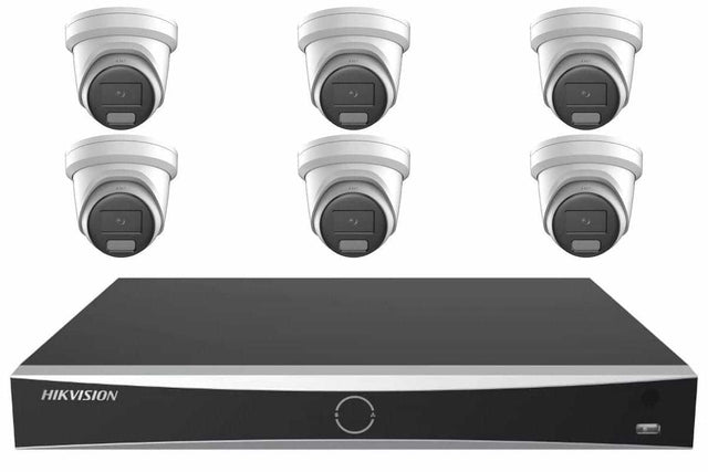Hikvision 8MP 4K AcuSense Turret 6-Camera Kit