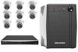 Hikvision 8MP AcuSense Strobe & Siren 8-Camera Turret Kit | BYO HDD + UPS1000