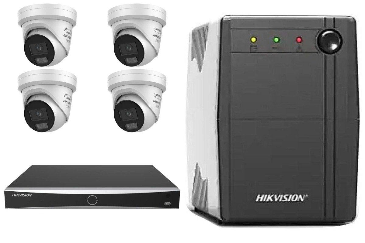 Hikvision 8MP ColorVu 3.0 4-Camera Turret Kit | BYO HDD + UPS600