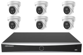 Hikvision 6MP AcuSense Turret 6-Camera Kit