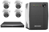 Hikvision 8MP AcuSense 4-Camera Turret Kit | BYO HDD + UPS600