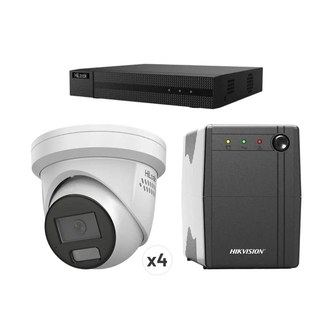 HiLook 6MP 4-Camera Active Deterrence Kit | 2TB HDD Pre-Installed + UPS600